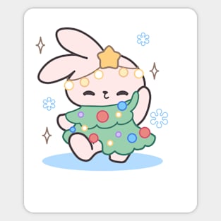 Bunny Chirstmas Tree Sticker